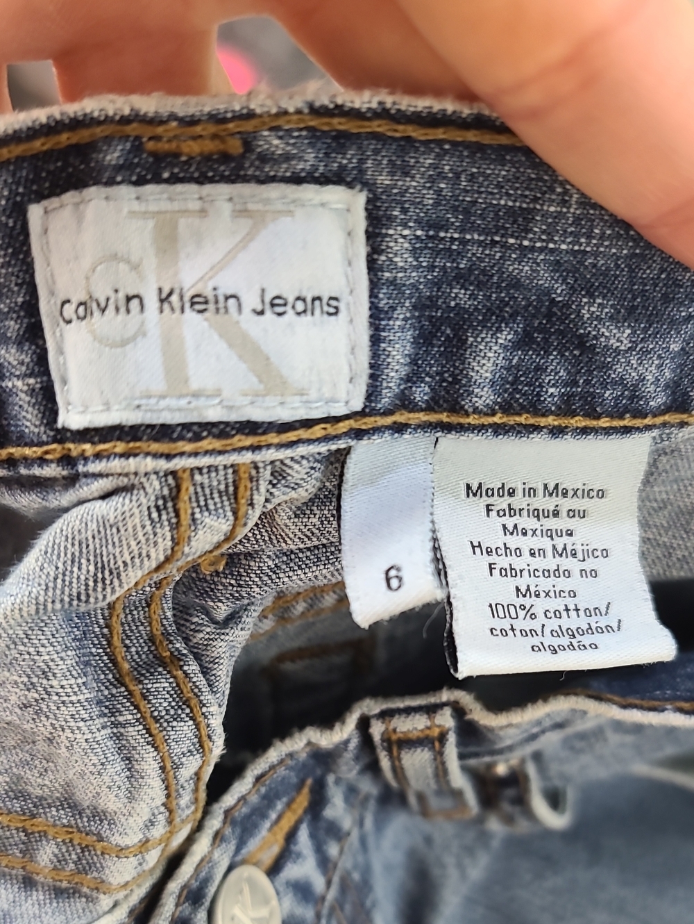 RARE Calvin Klein CK 412 Calvin Boot Doublestone Classic Mid-Rise Blue Jeans 6 - Picture 12 of 14
